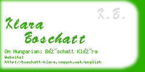 klara boschatt business card